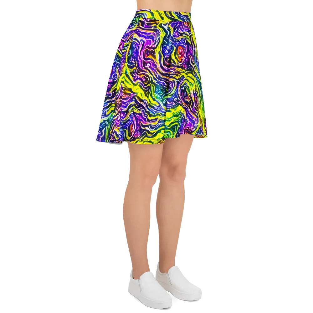Cosmic Lava Lace on Skater Skirt — Right