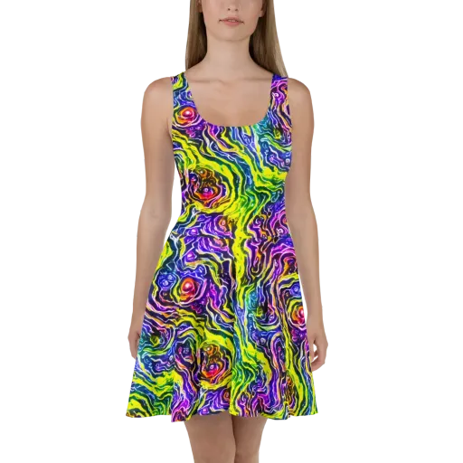 Cosmic Lava Lace on a Skater Dress