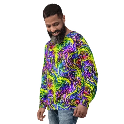 Cosmic Lava Lace on a Sweatshirt