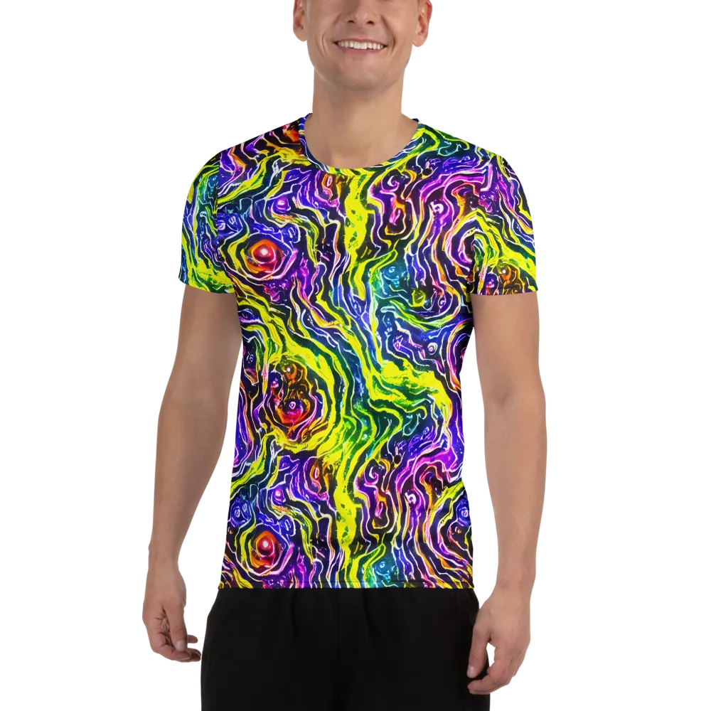 Cosmic Lava Lace on Men's Athletic T-Shirt — Front