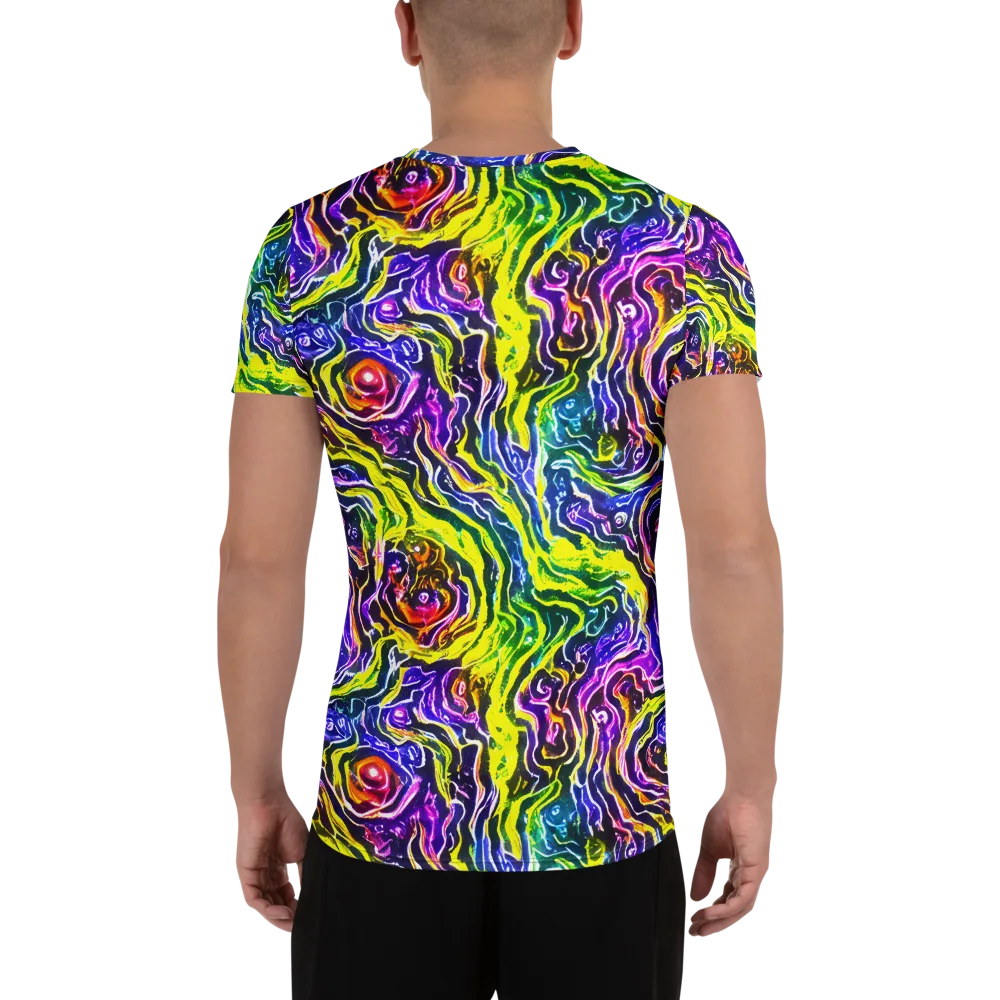 Cosmic Lava Lace on Men's Athletic T-Shirt — Back