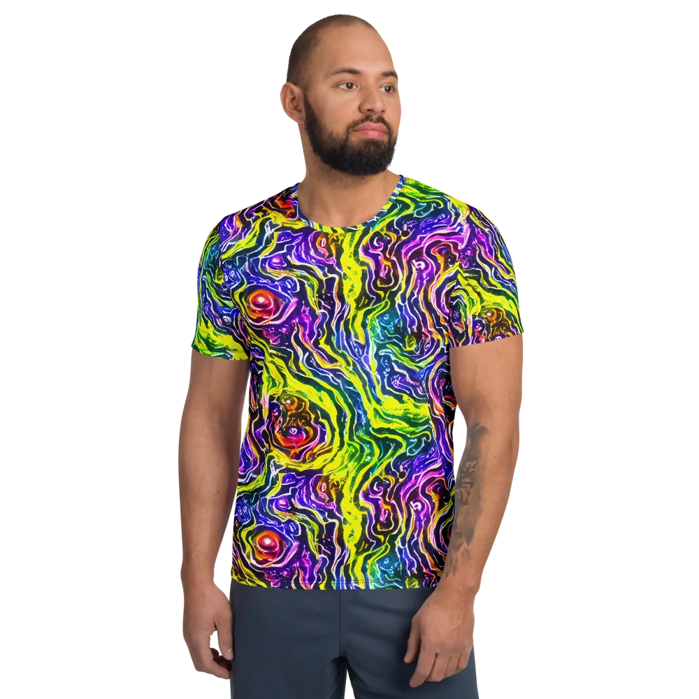 Cosmic Lava Lace on Men's Athletic T-Shirt — Front