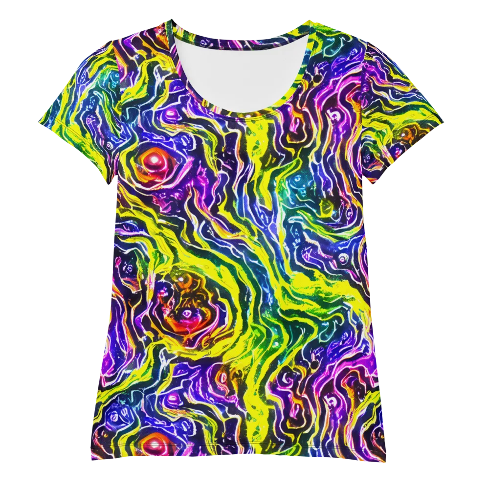 Cosmic Lava Lace on Women's Athletic T-Shirt — Front