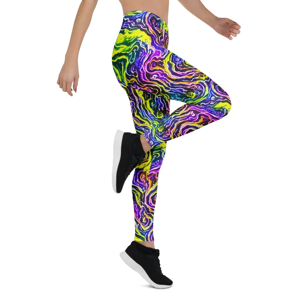 Cosmic Lava Lace on Leggings — Right