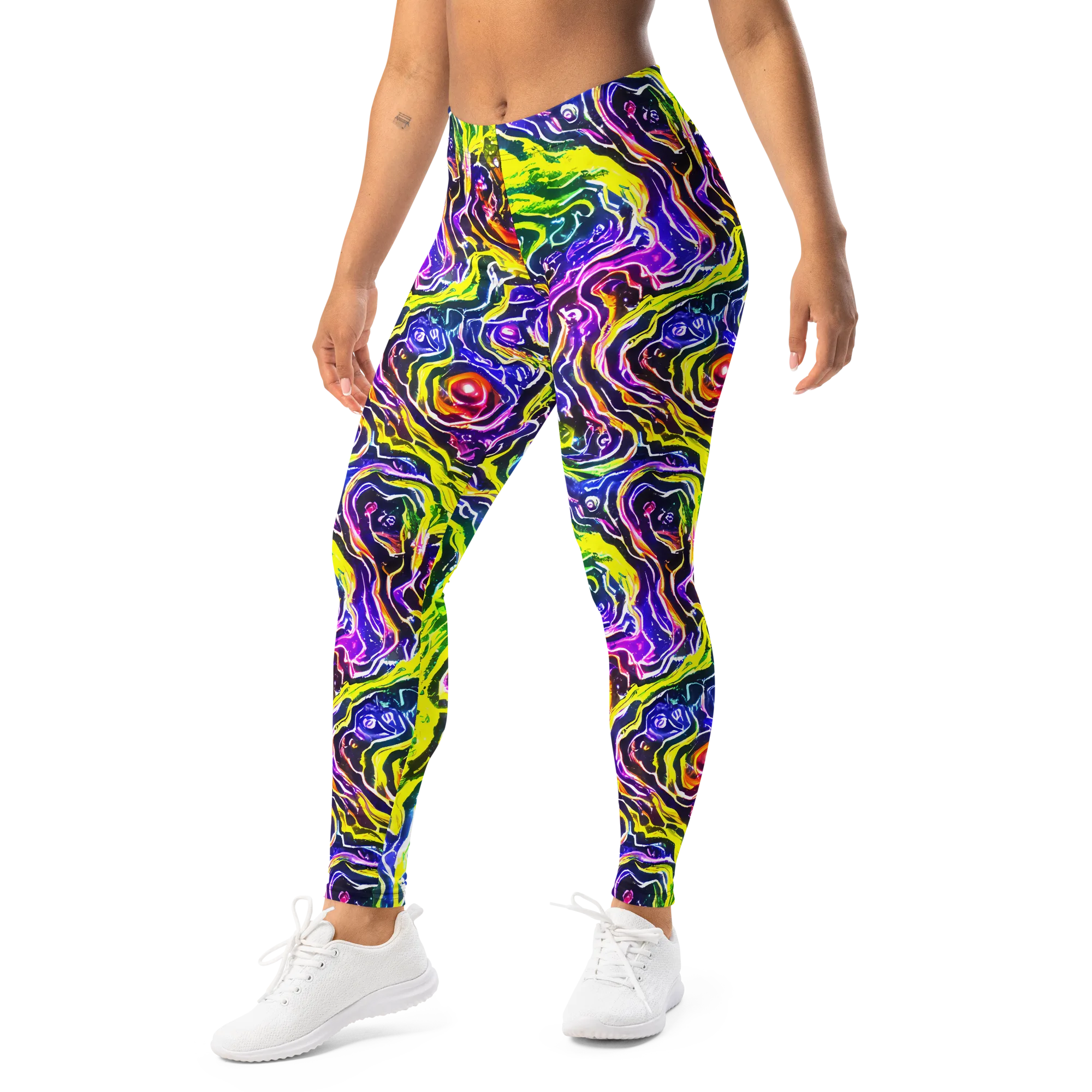 Cosmic Lava Lace on Leggings — Left Front