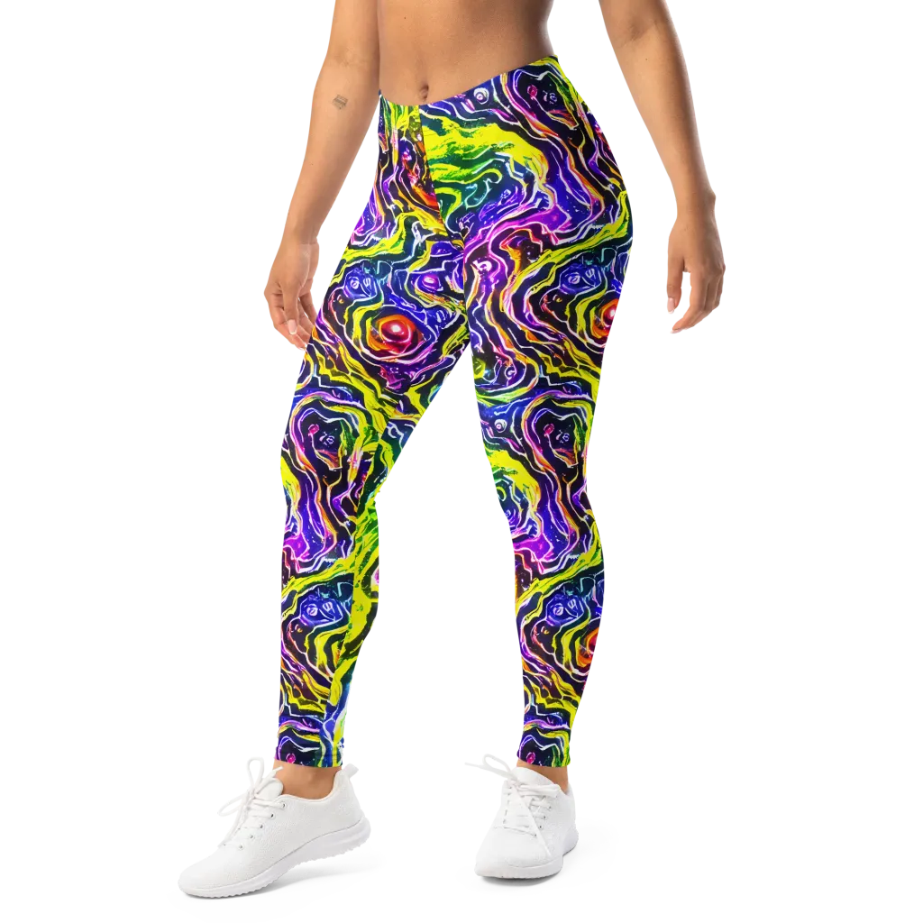 Cosmic Lava Lace on Leggings — Left Front