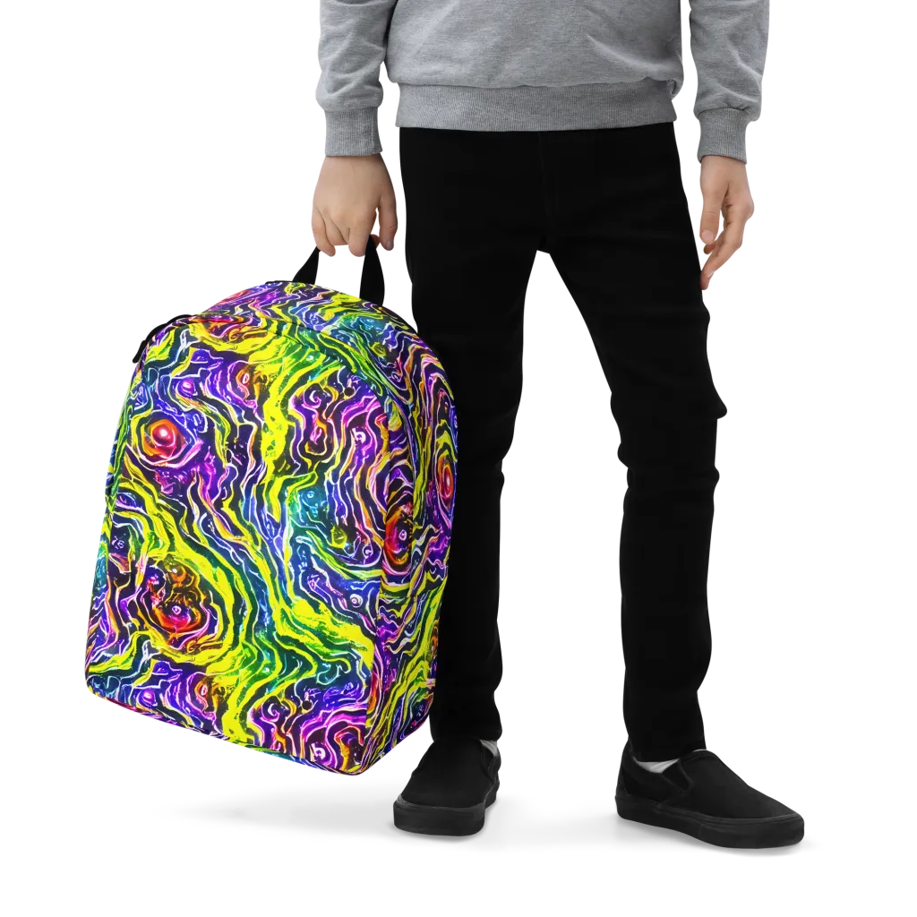 Cosmic Lava Lace on Minimalist Backpack — Zoomed-in