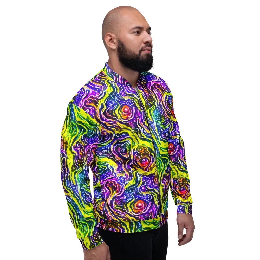 Cosmic Lava Lace on Bomber Jacket — Right