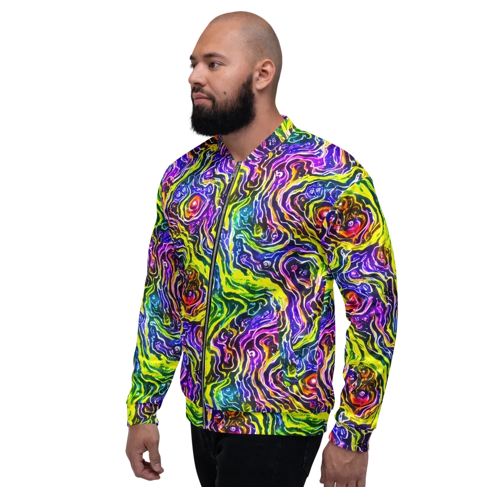 Cosmic Lava Lace on Bomber Jacket — Left