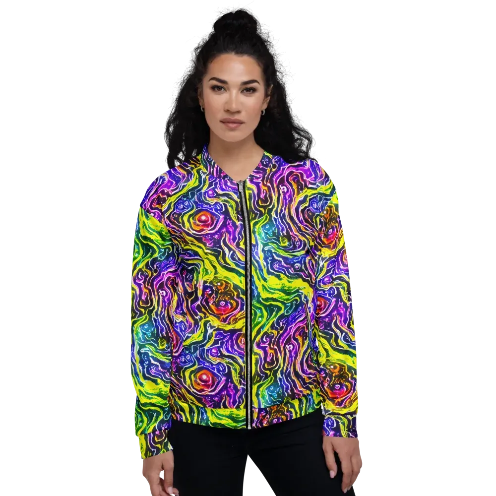 Cosmic Lava Lace on Bomber Jacket — Front