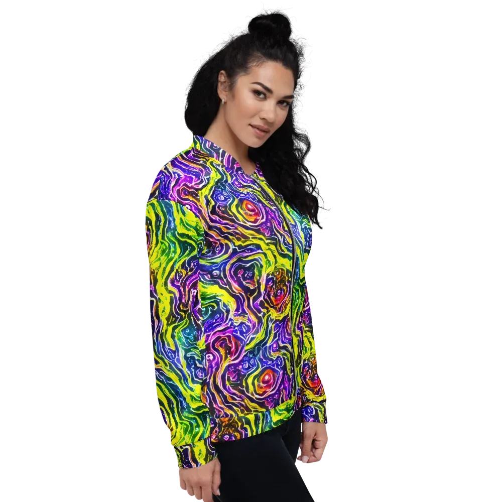 Cosmic Lava Lace on Bomber Jacket — Right