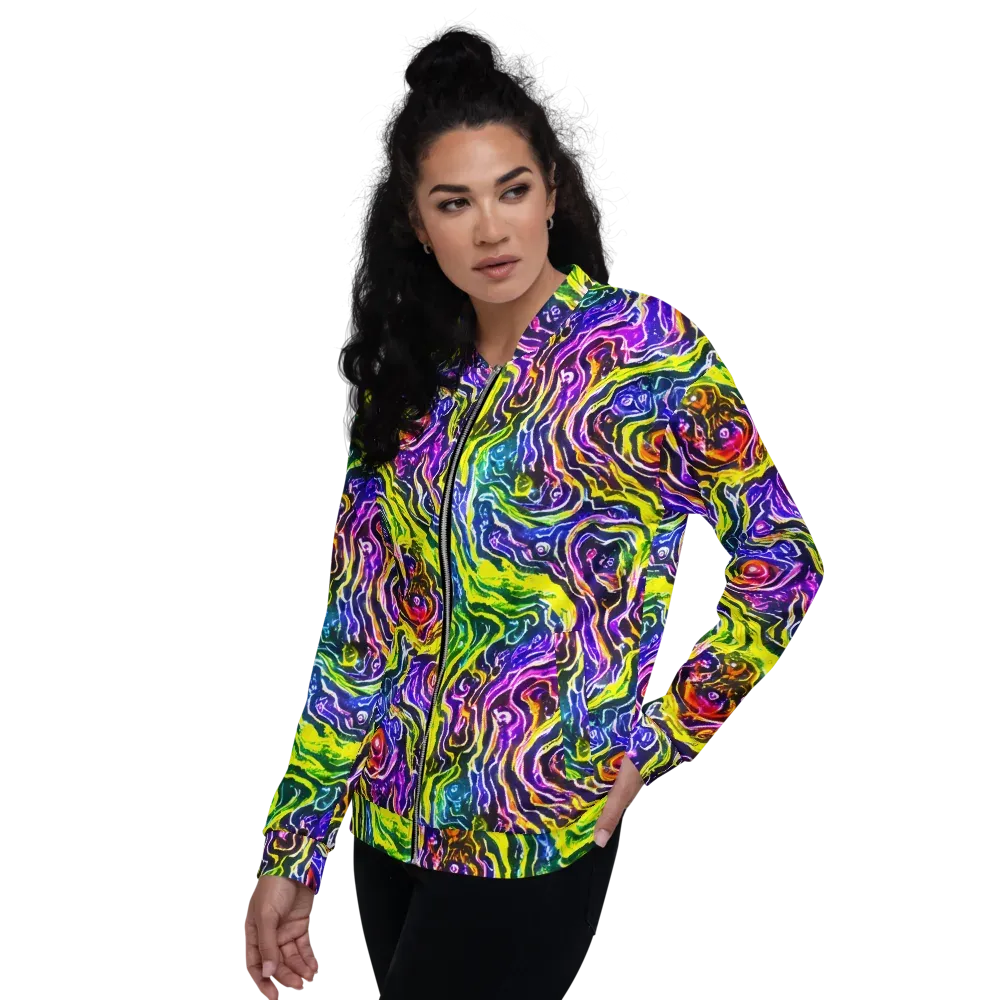 Cosmic Lava Lace on Bomber Jacket — Left