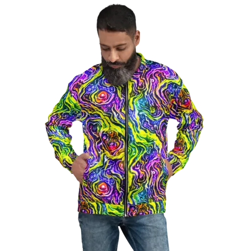 Cosmic Lava Lace on a Bomber Jacket