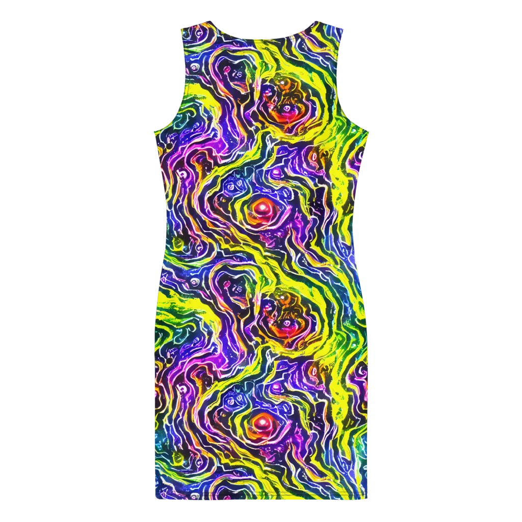Cosmic Lava Lace on Bodycon Dress — Back