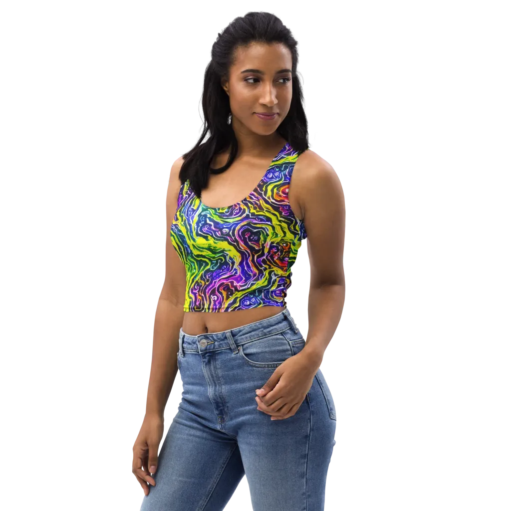 Cosmic Lava Lace on Crop Top — Left Front