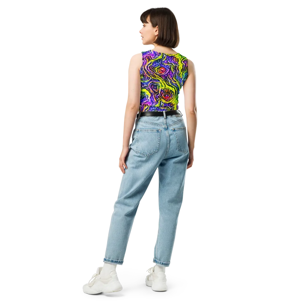 Cosmic Lava Lace on Crop Top — Back