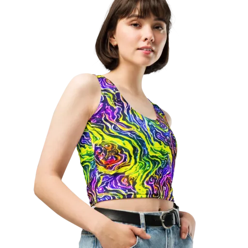 Cosmic Lava Lace on a Crop Top