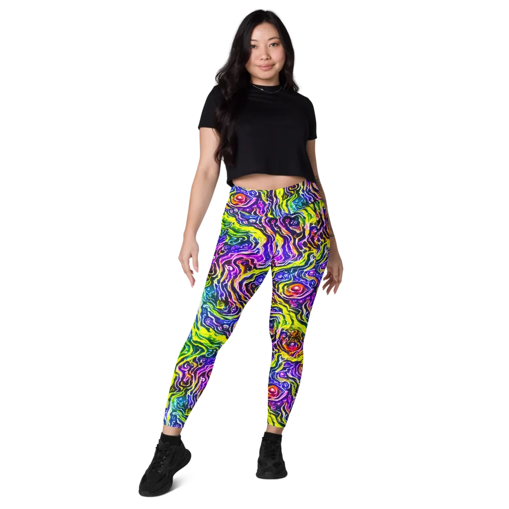 Cosmic Lava Lace on Leggings with Pockets — Front
