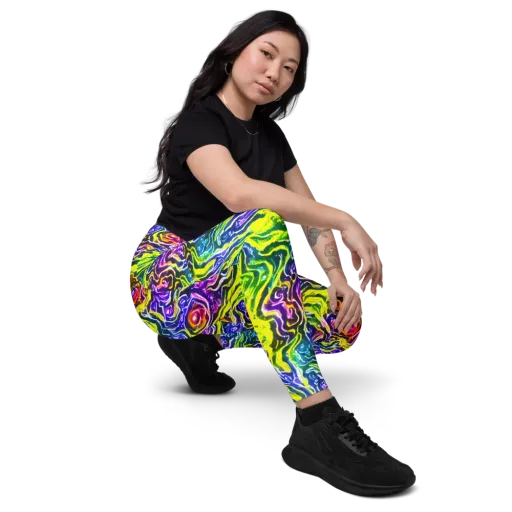 Cosmic Lava Lace on a Leggings with Pockets