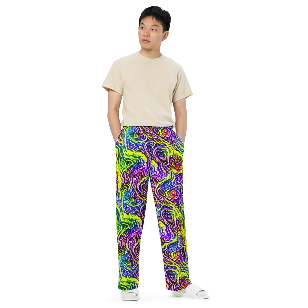 Cosmic Lava Lace on Wide-Leg Pants — Front