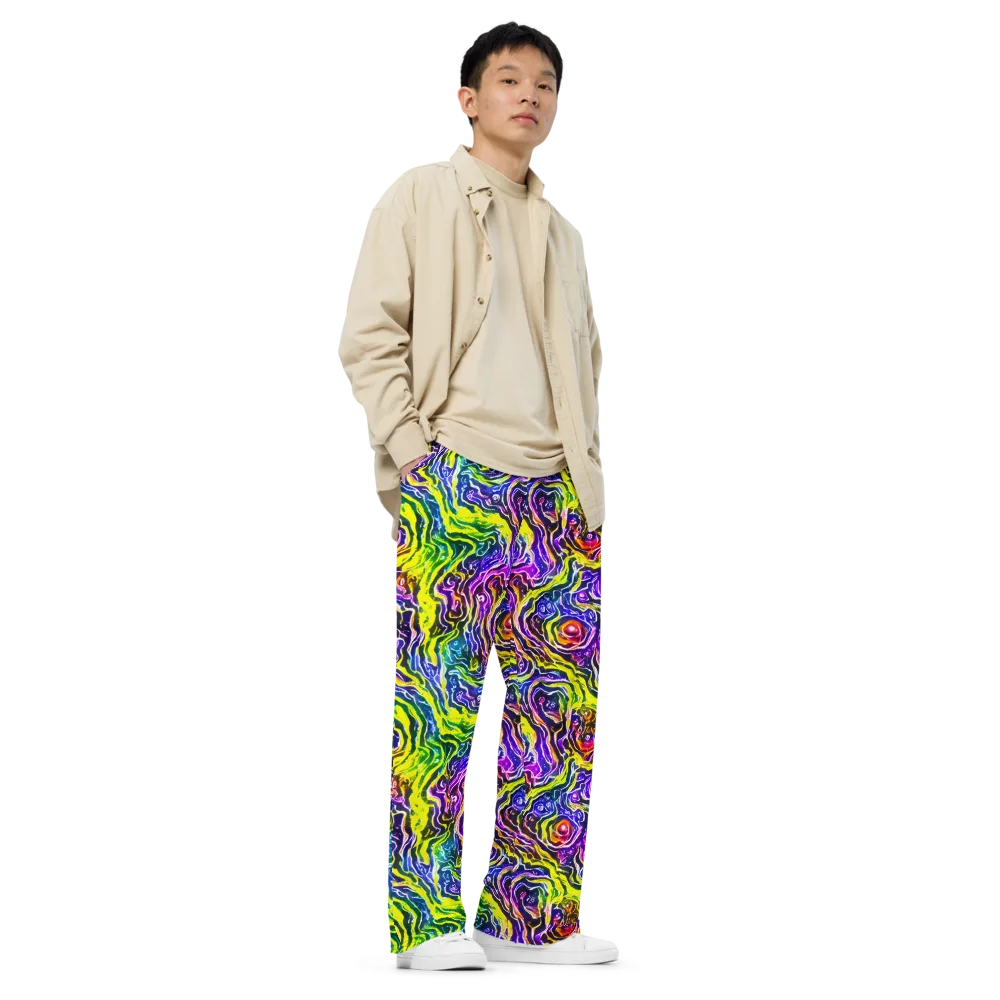 Cosmic Lava Lace on Wide-Leg Pants — Right Front