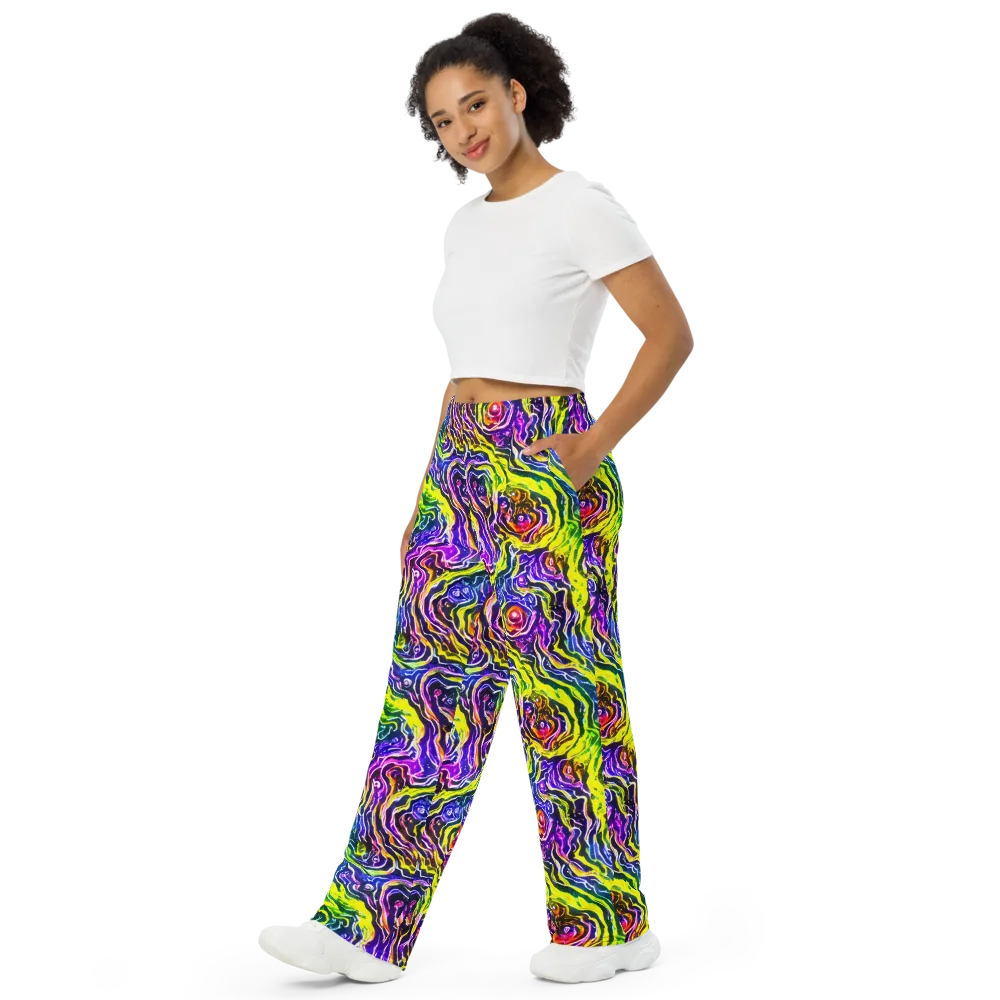 Cosmic Lava Lace on Wide-Leg Pants — Left Front