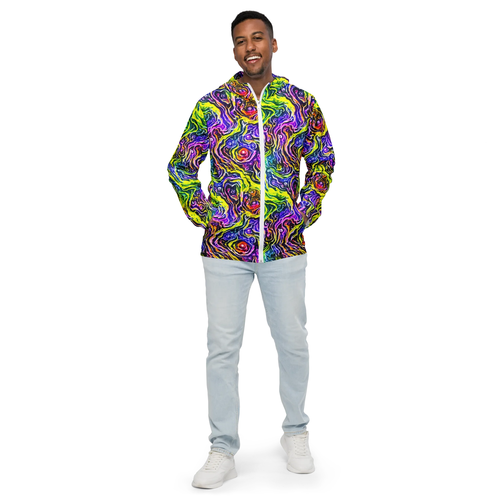 Cosmic Lava Lace on Men's Windbreaker — Front