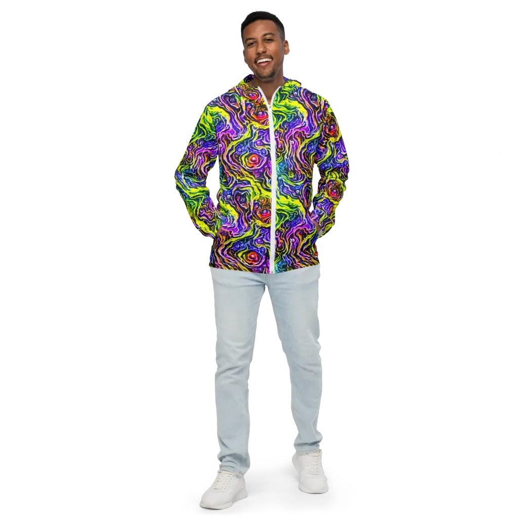 Cosmic Lava Lace on Men's Windbreaker — Front
