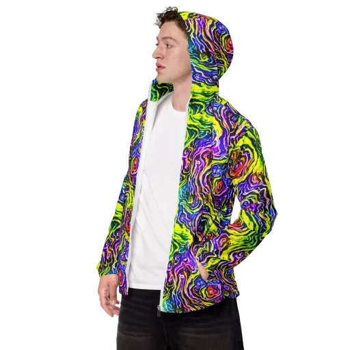 Cosmic Lava Lace on a Men's Windbreaker