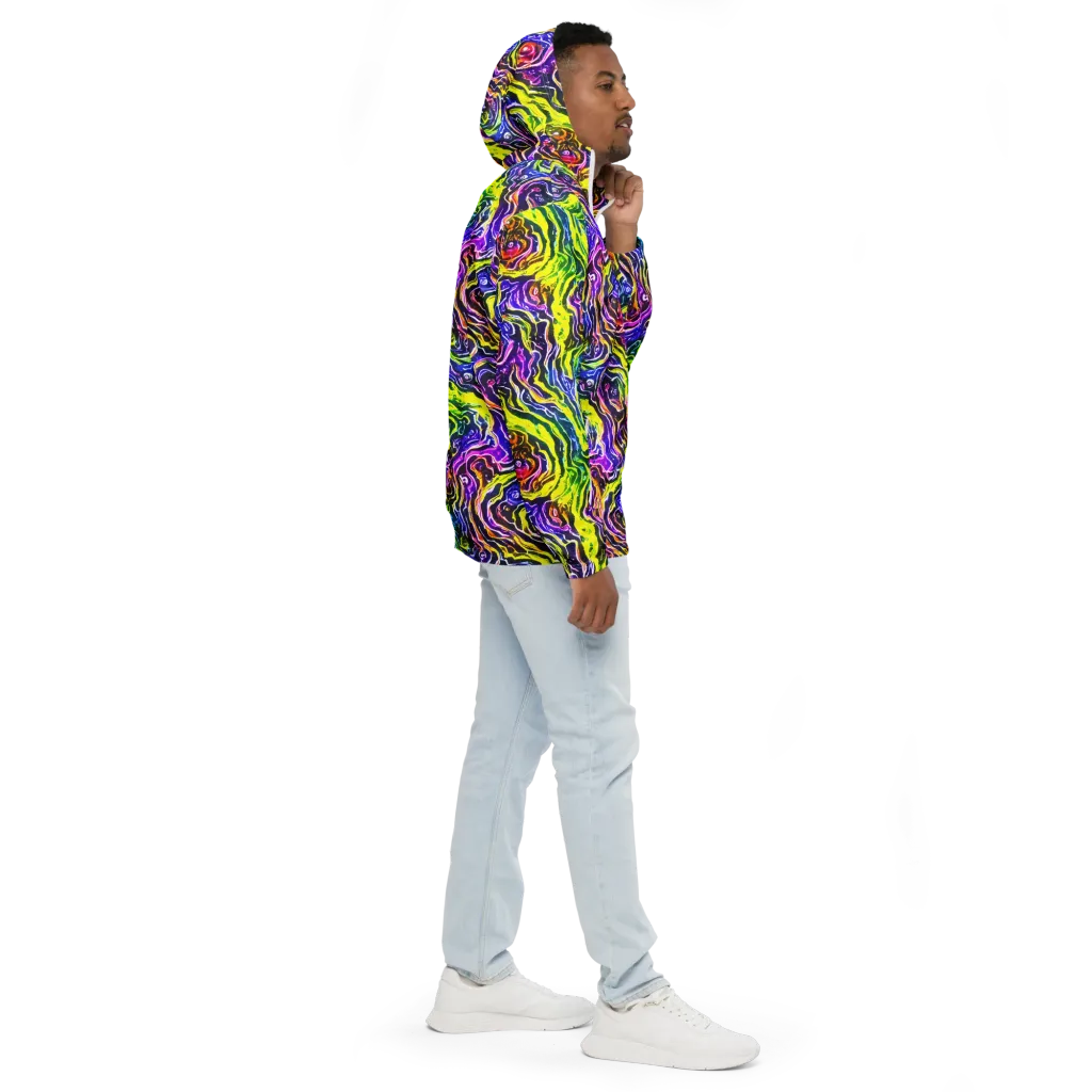 Cosmic Lava Lace on Men's Windbreaker — Right