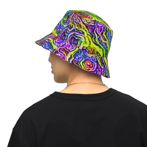 Cosmic Lava Lace on a Reversible Bucket Hat