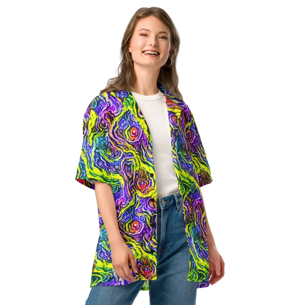 Cosmic Lava Lace on Button Shirt — Front