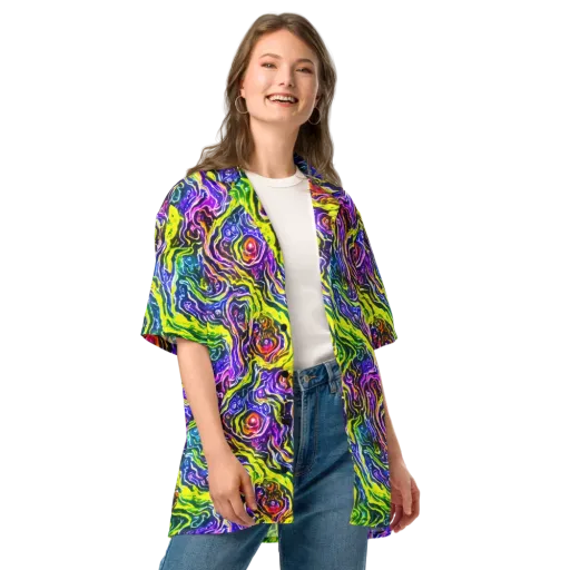 Cosmic Lava Lace on a Button Shirt