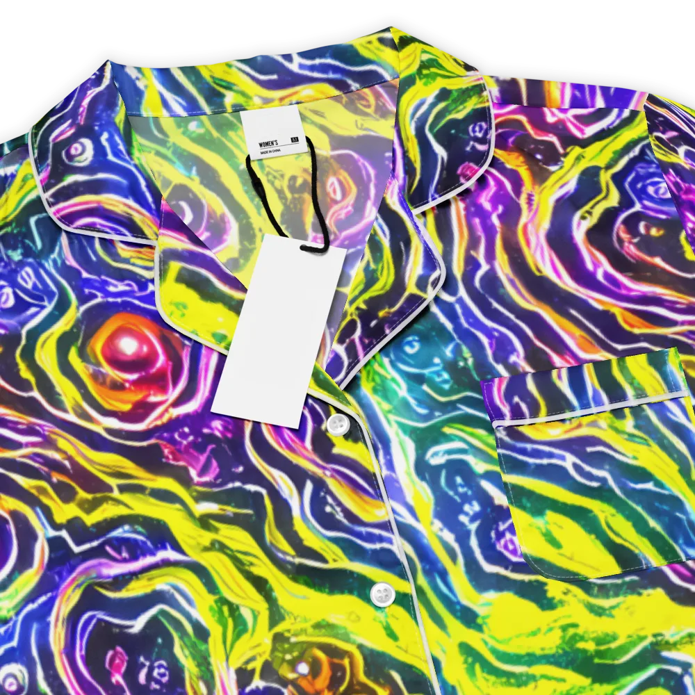 Cosmic Lava Lace on Women's Short Sleeve Pajama Top — Product details