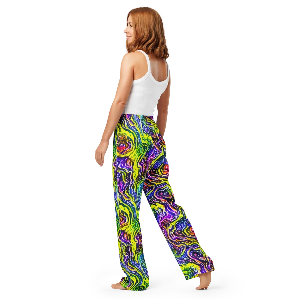 Cosmic Lava Lace on Women's Pajama Pants — Back