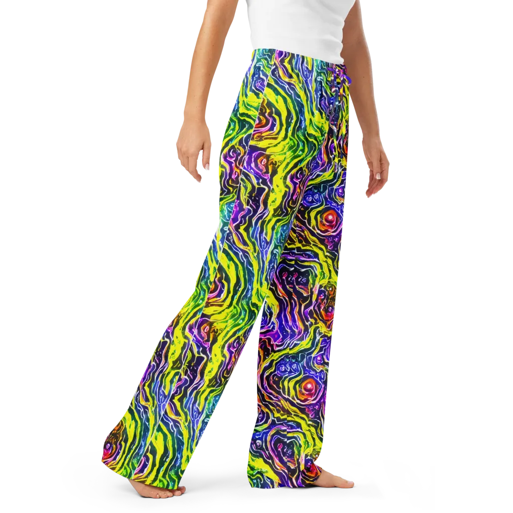 Cosmic Lava Lace on Women's Pajama Pants — Right Front