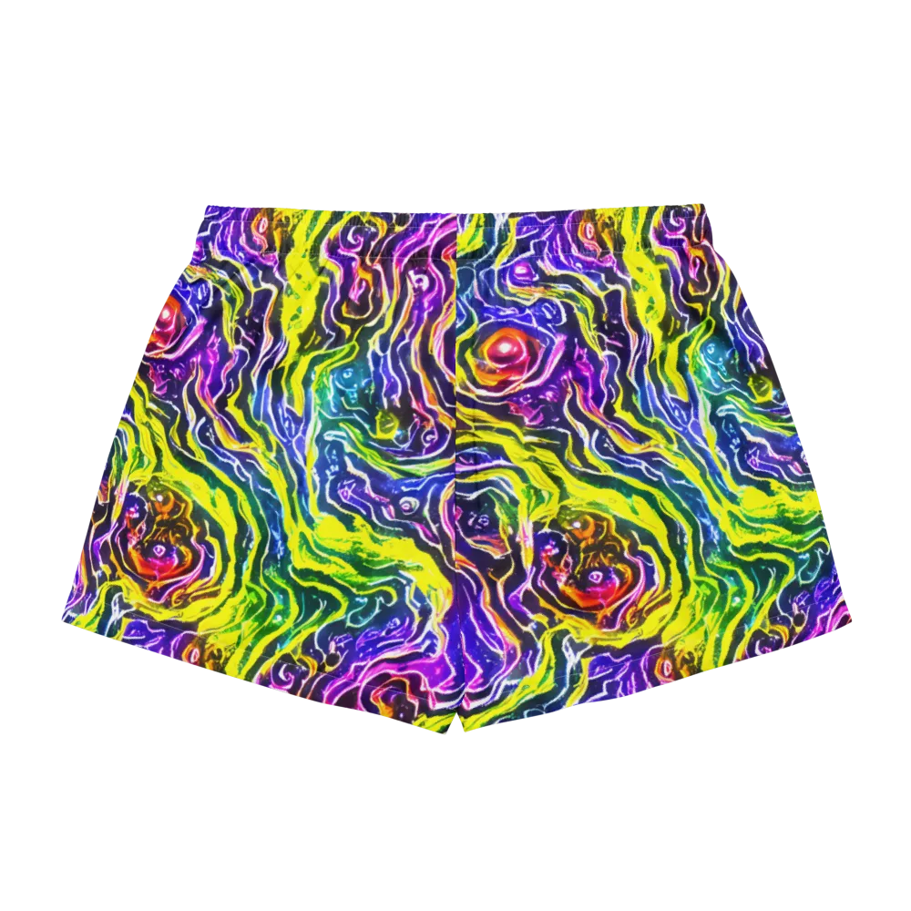 Cosmic Lava Lace on Women's Pajama Shorts — Back