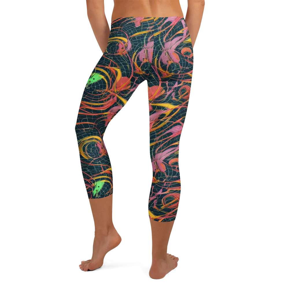Cosmic Underbrush on Capri Leggings — Back
