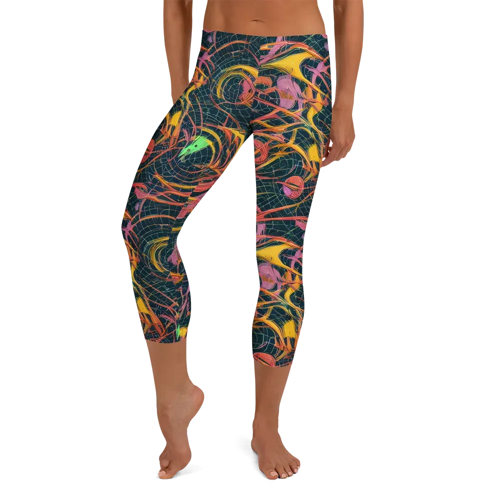 Cosmic Underbrush on Capri Leggings — Front