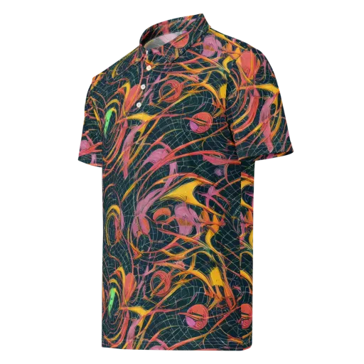 Cosmic Underbrush on a Men's Slim Fit Polo Shirt