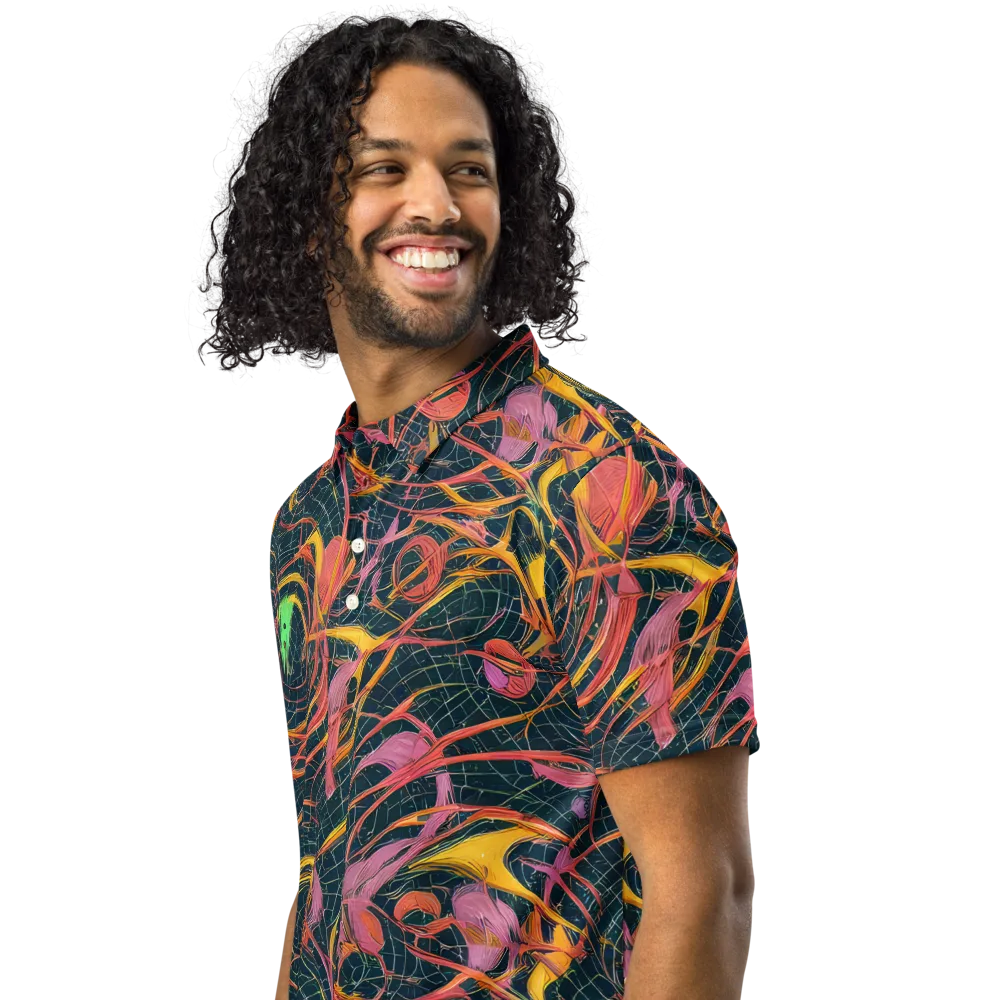 Cosmic Underbrush on Men's Slim Fit Polo Shirt — Left Front