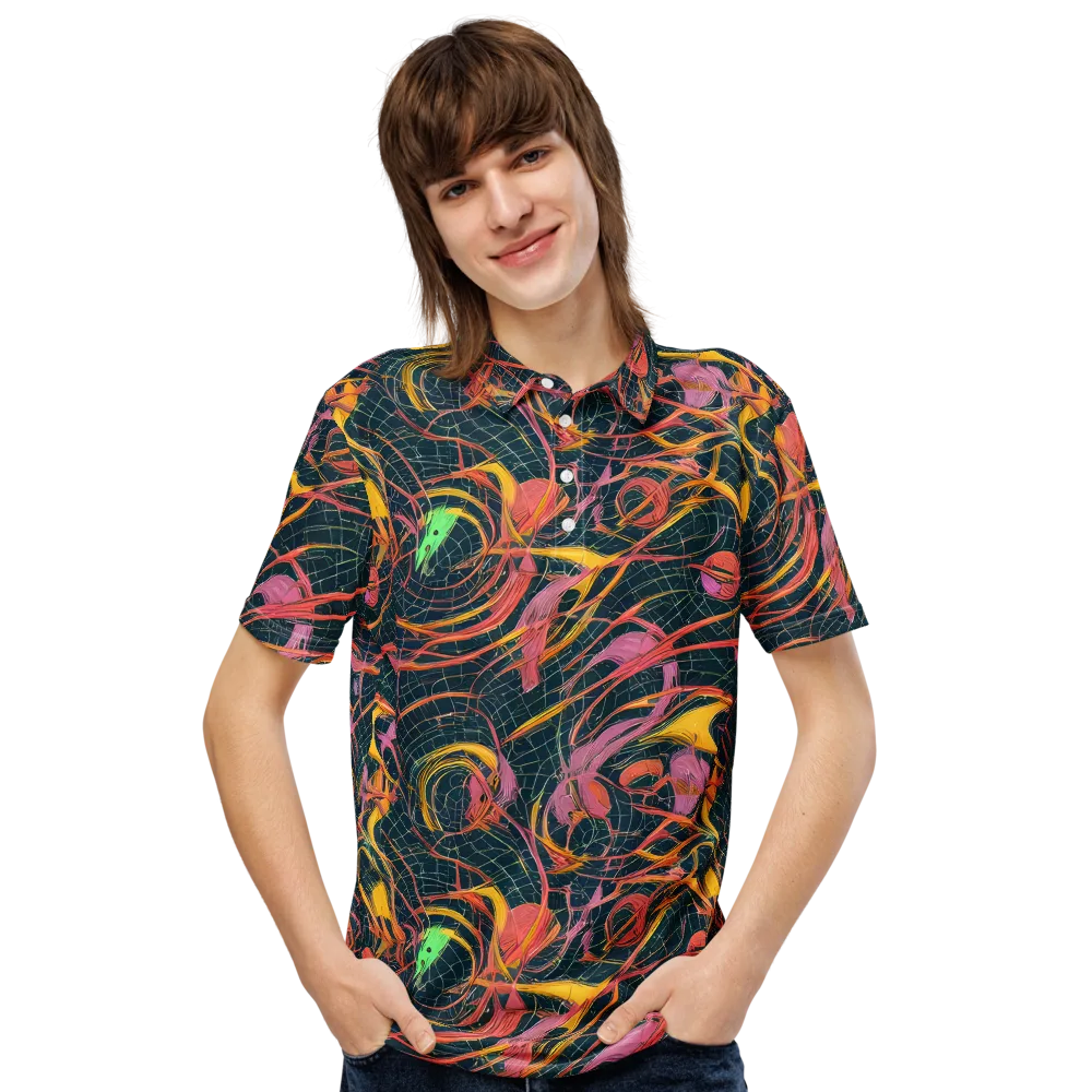 Cosmic Underbrush on Men's Slim Fit Polo Shirt — Front