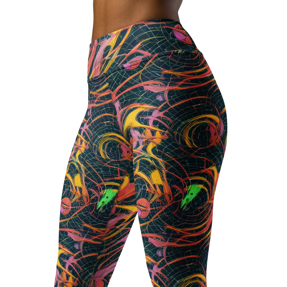 Cosmic Underbrush on Yoga Leggings — Left Front