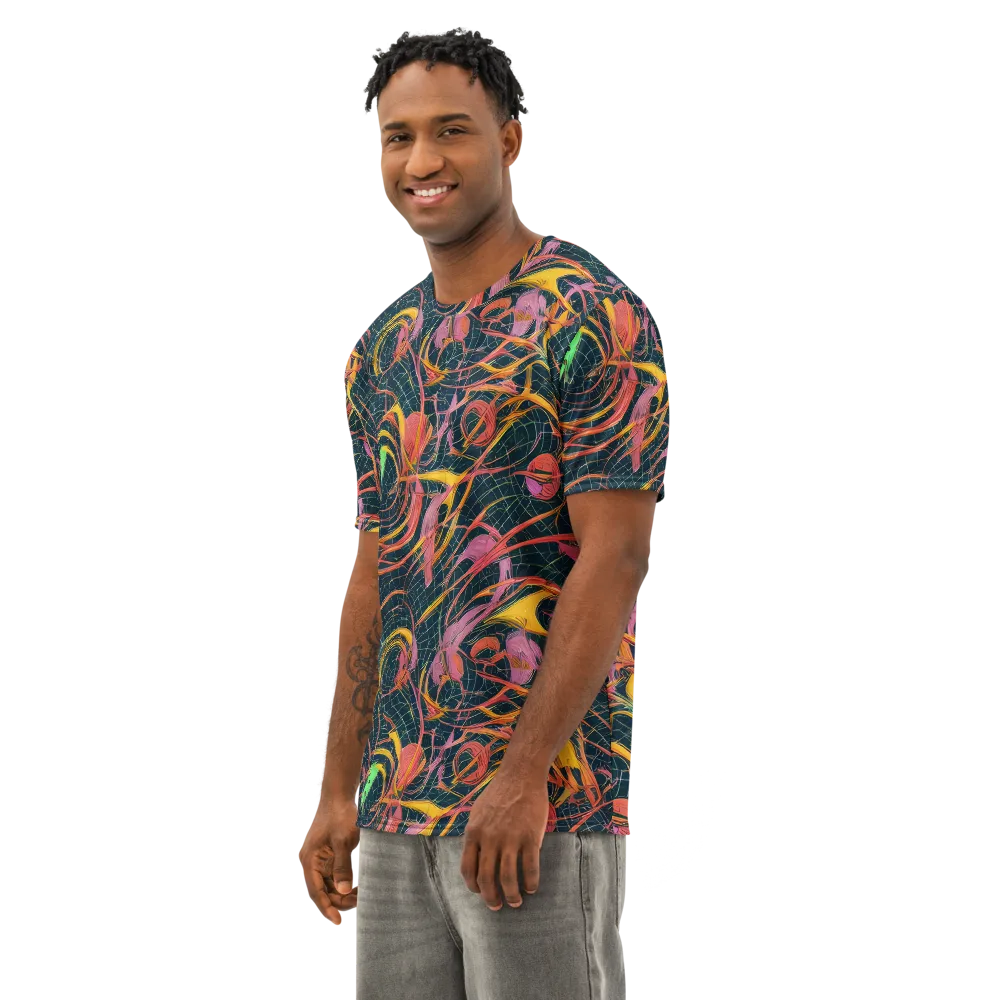 Cosmic Underbrush on Men's Cotton Crew Neck T-Shirt — Left Front