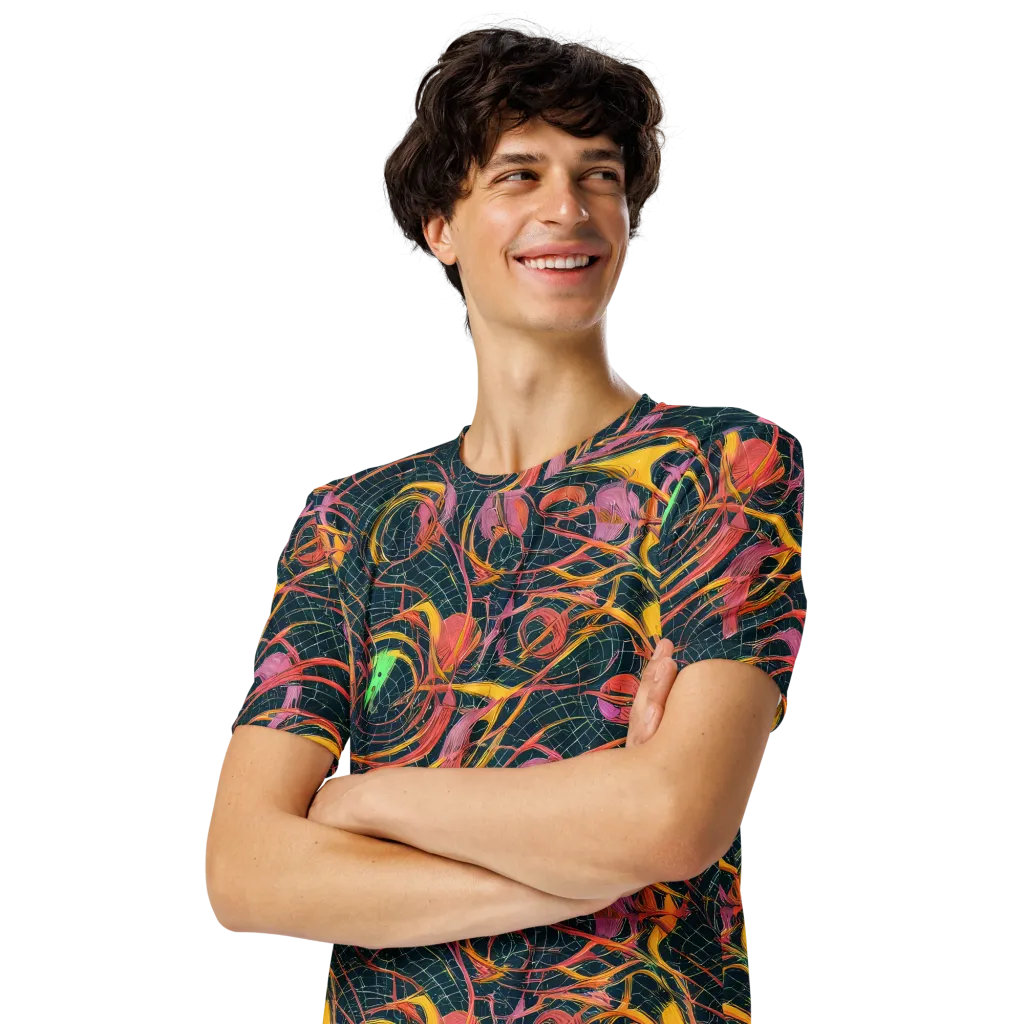 Cosmic Underbrush on Men's Crew Neck T-Shirt — Left Front