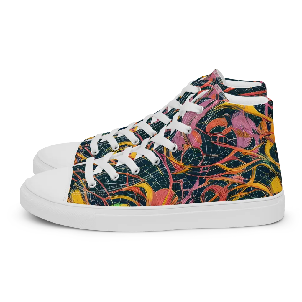 Cosmic Underbrush on Men's High Top Canvas Shoes — Left