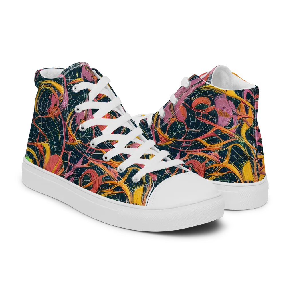 Cosmic Underbrush on Men's High Top Canvas Shoes — Right