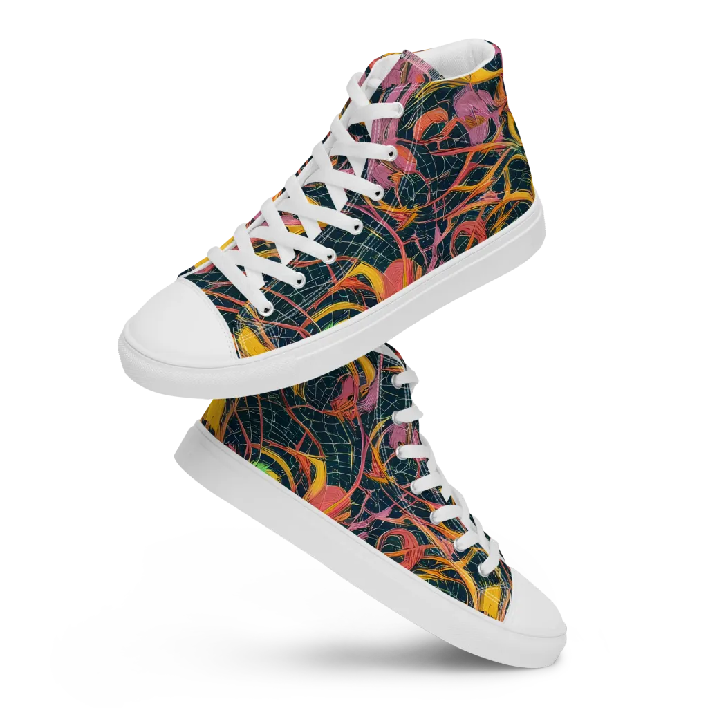 Cosmic Underbrush on Men's High Top Canvas Shoes — Front