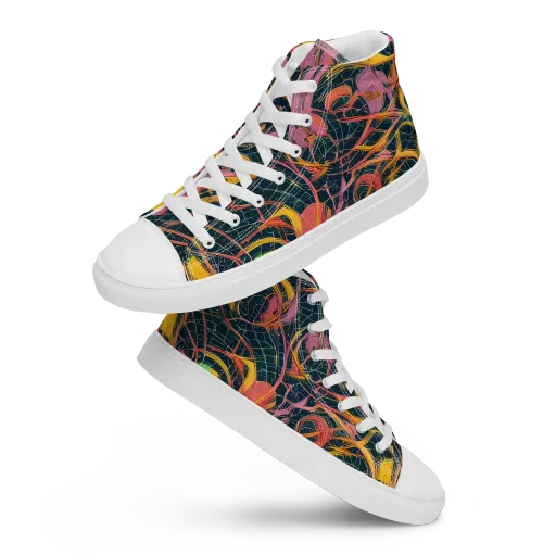 Cosmic Underbrush on a Men's High Top Canvas Shoes