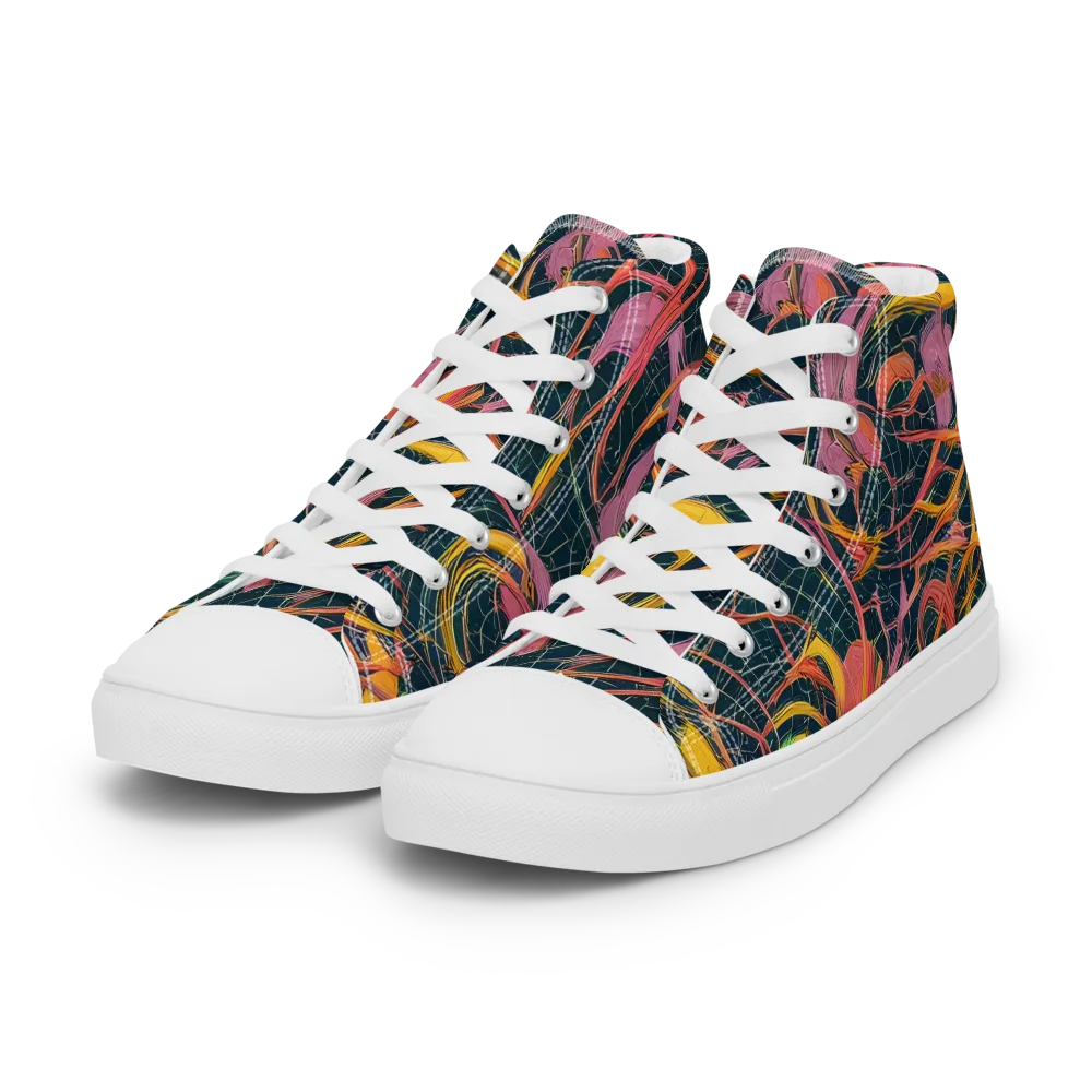 Cosmic Underbrush on Women's High Top Canvas Shoes — Left Front